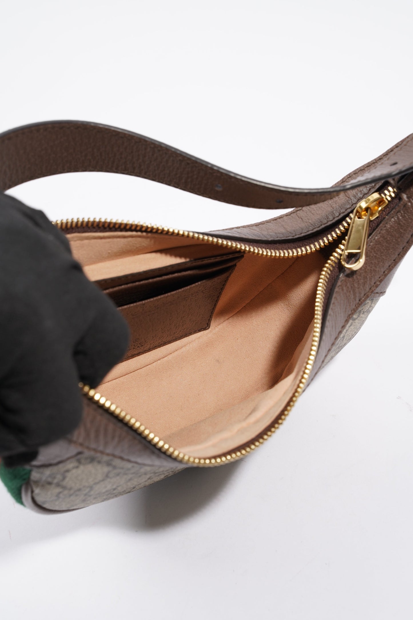 Gucci Ophidia GG Bag Monogram / Brown / Green Canvas Mini
