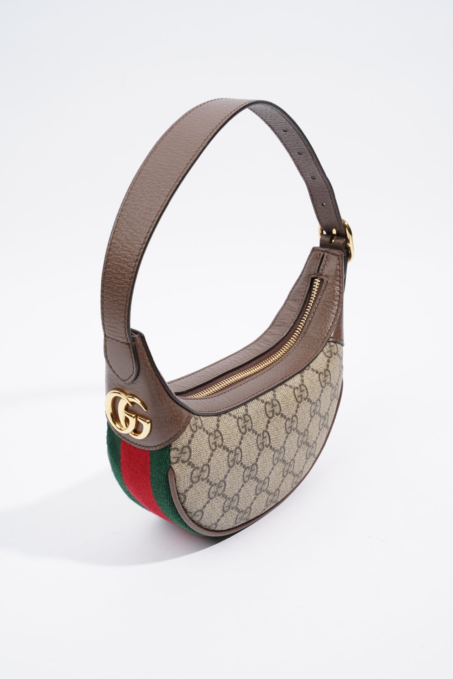 Gucci Ophidia GG Bag Monogram / Brown / Green Canvas Mini