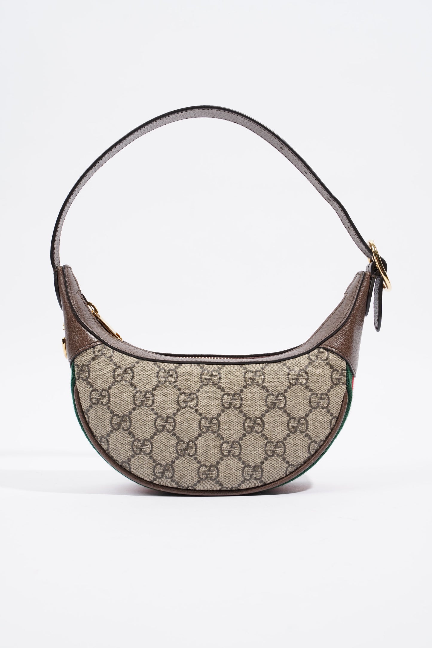 Gucci Ophidia GG Bag Monogram / Brown / Green Canvas Mini