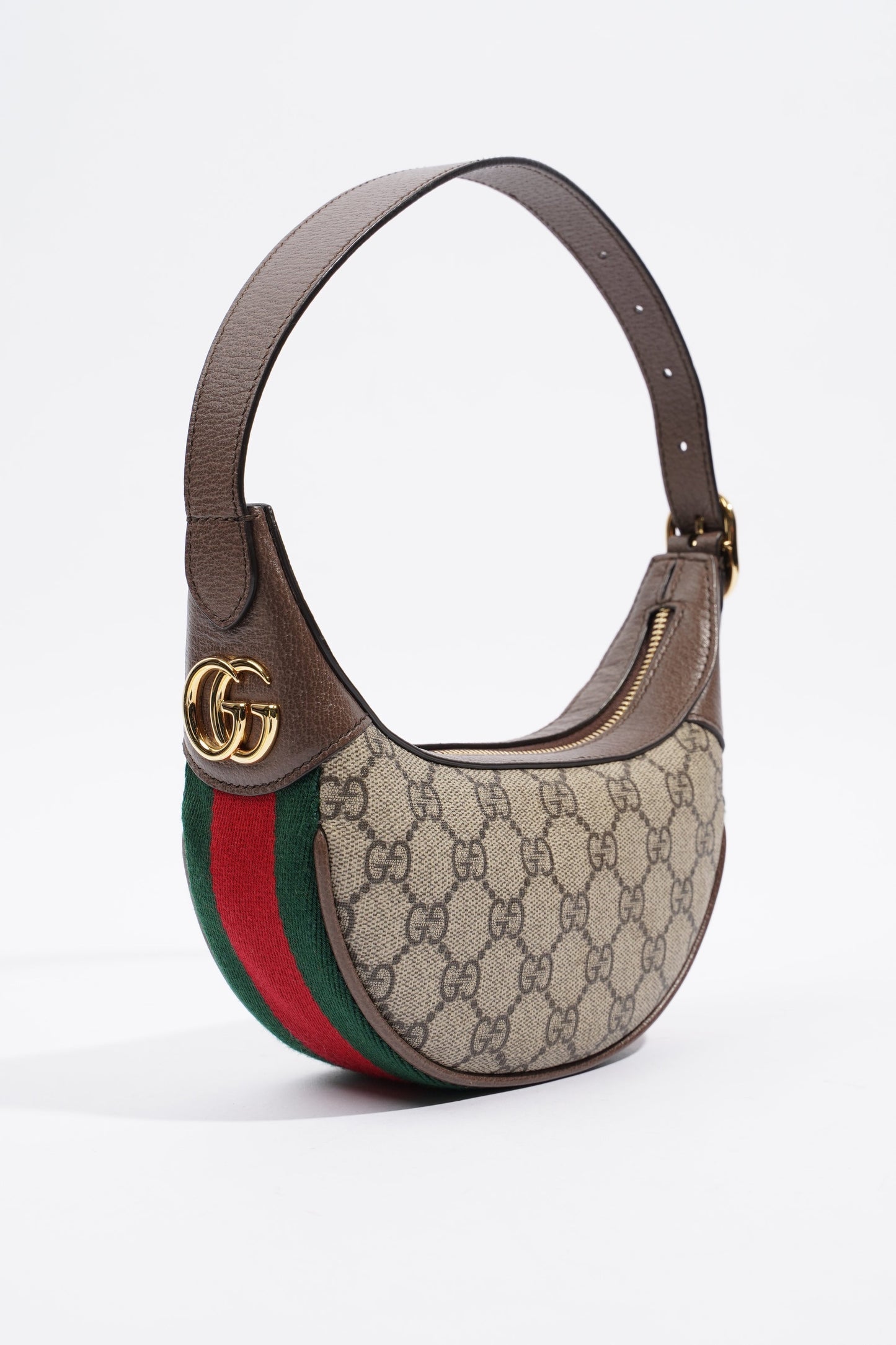 Gucci Ophidia GG Bag Monogram / Brown / Green Canvas Mini