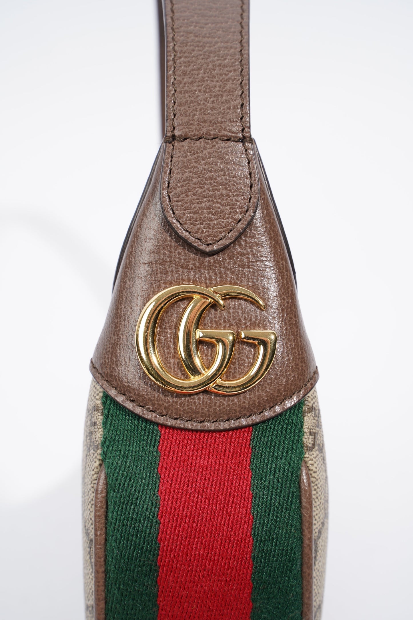 Gucci Ophidia GG Bag Monogram / Brown / Green Canvas Mini