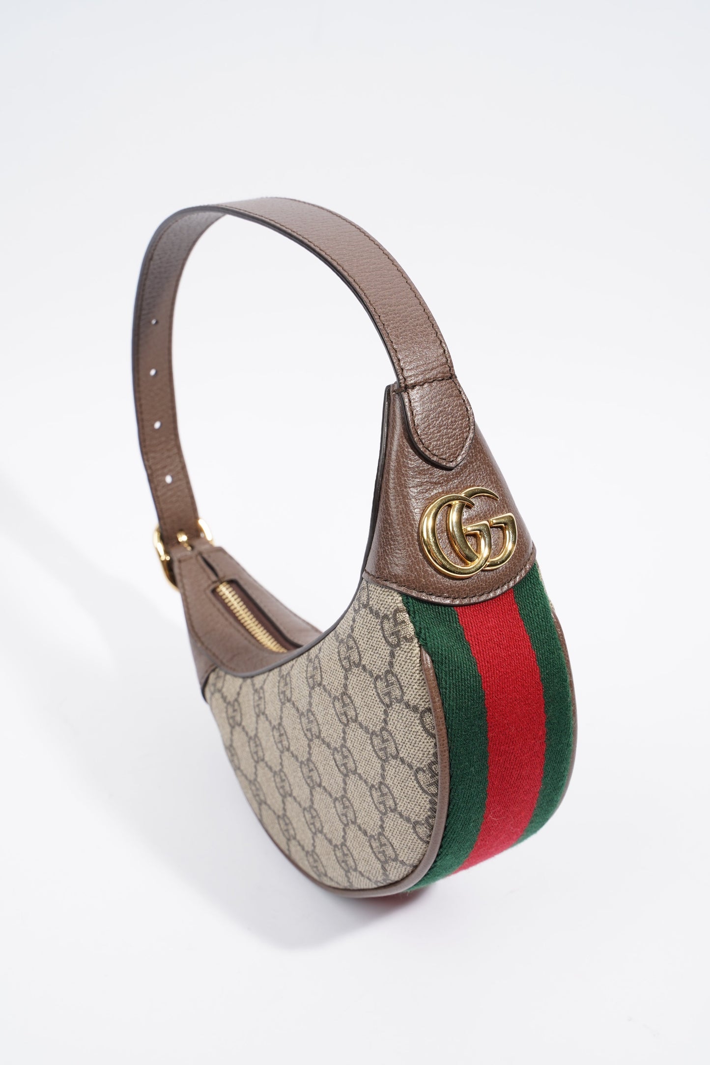 Gucci Ophidia GG Bag Monogram / Brown / Green Canvas Mini