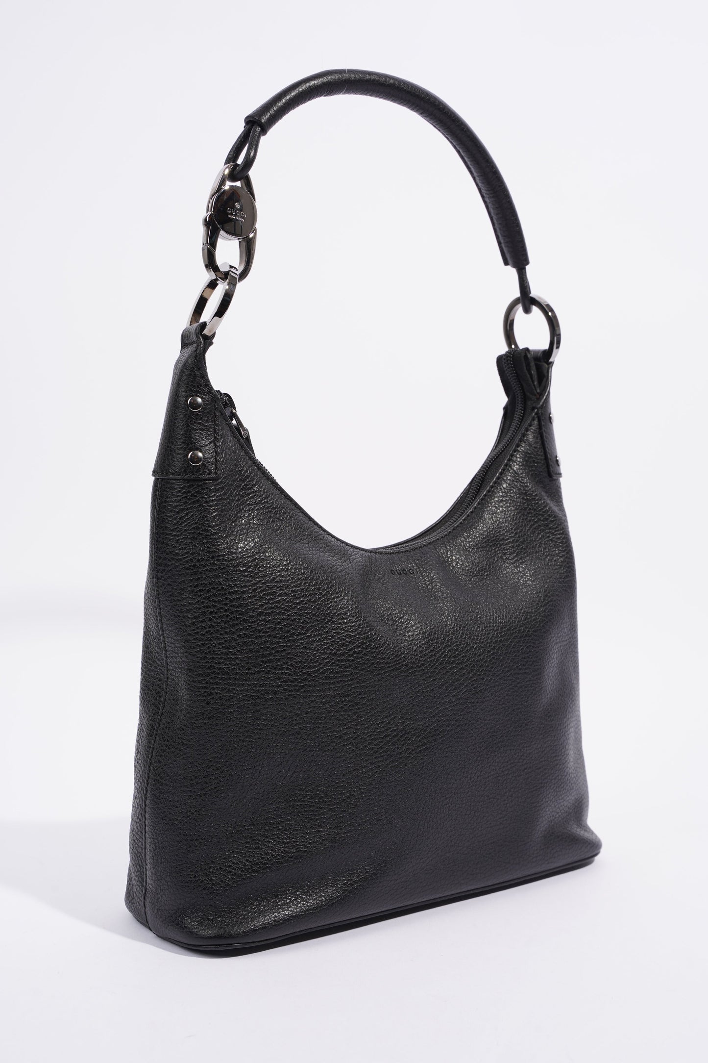 Gucci Hobo Black Grained Leather
