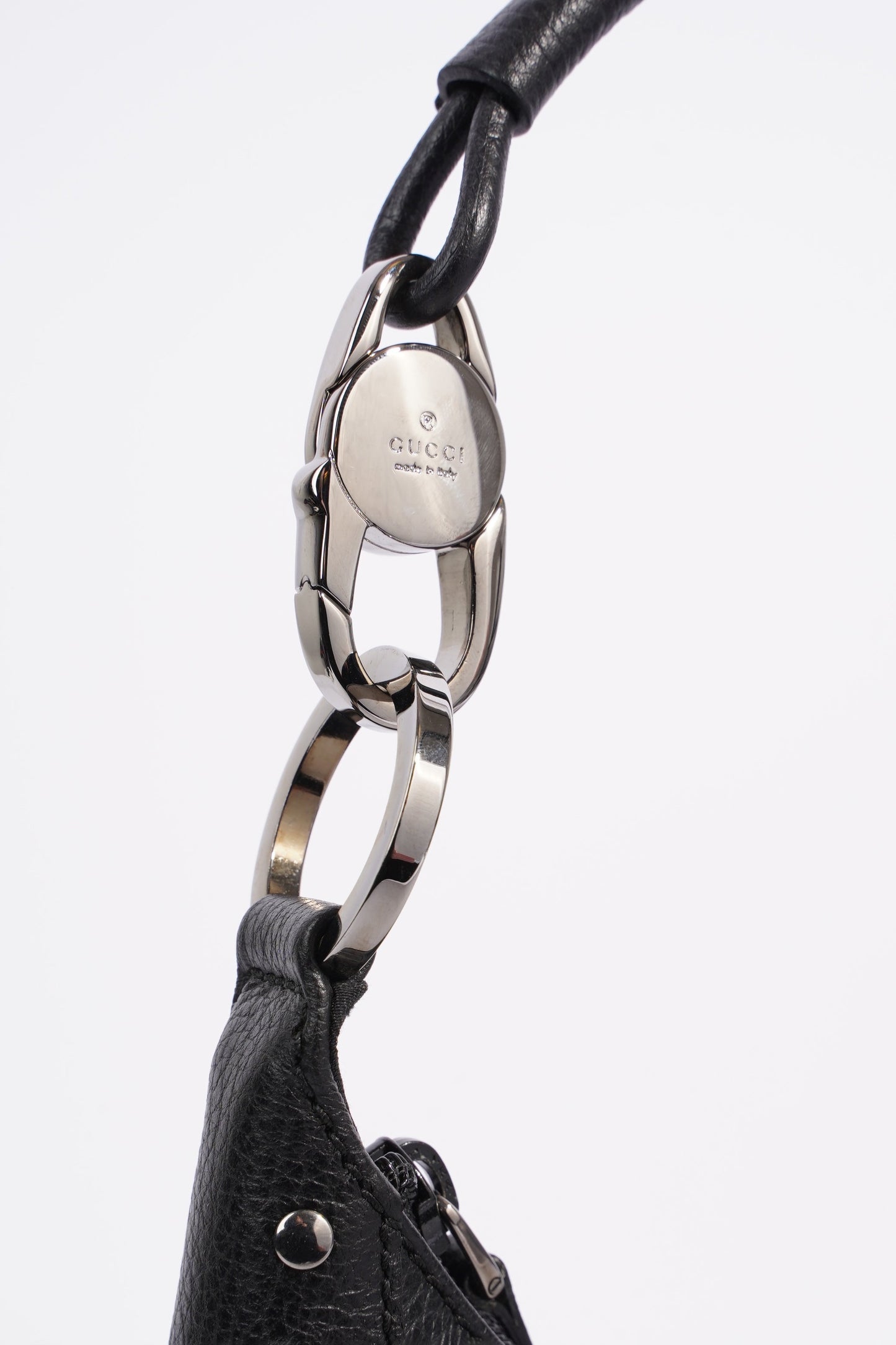 Gucci Hobo Black Grained Leather