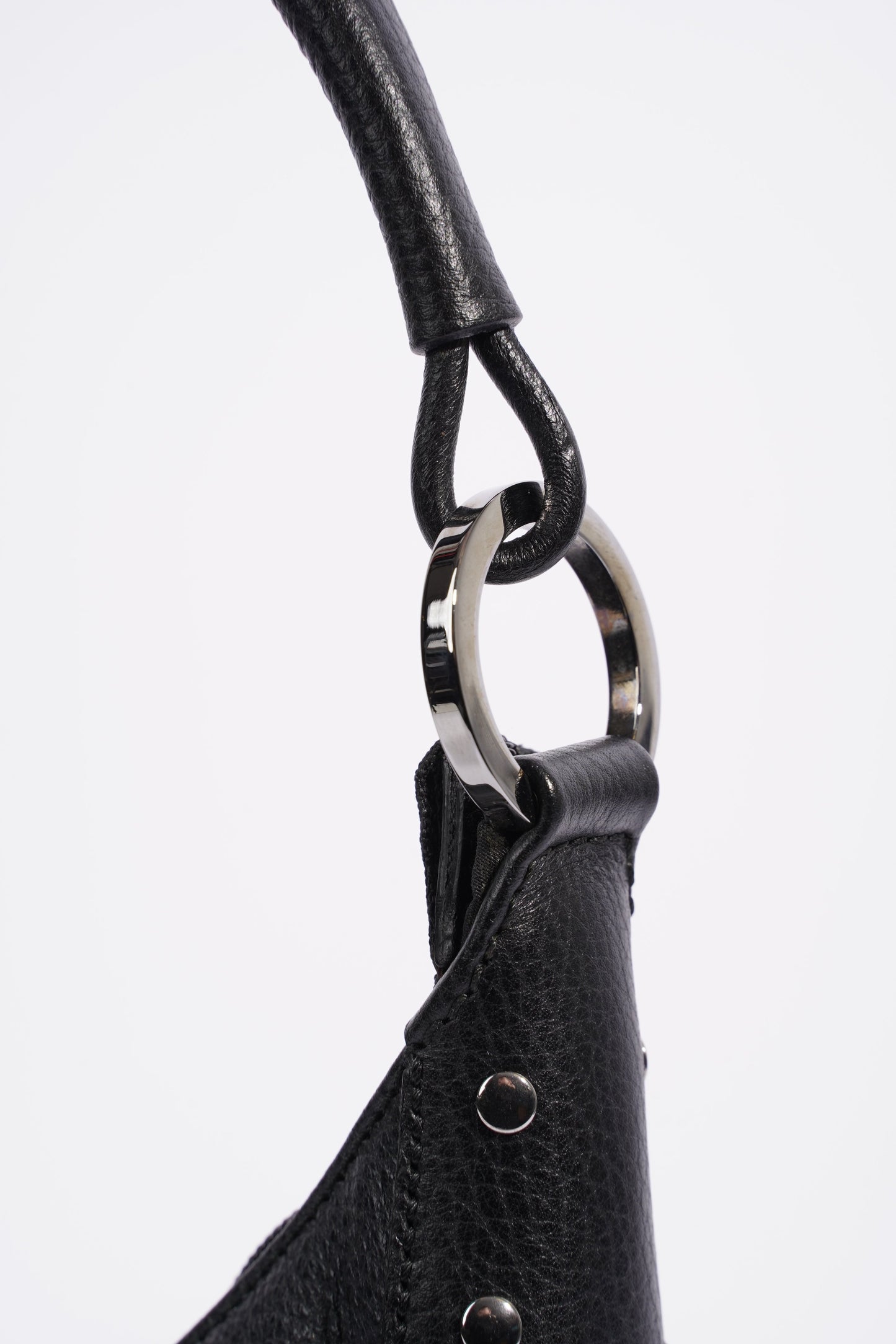 Gucci Hobo Black Grained Leather