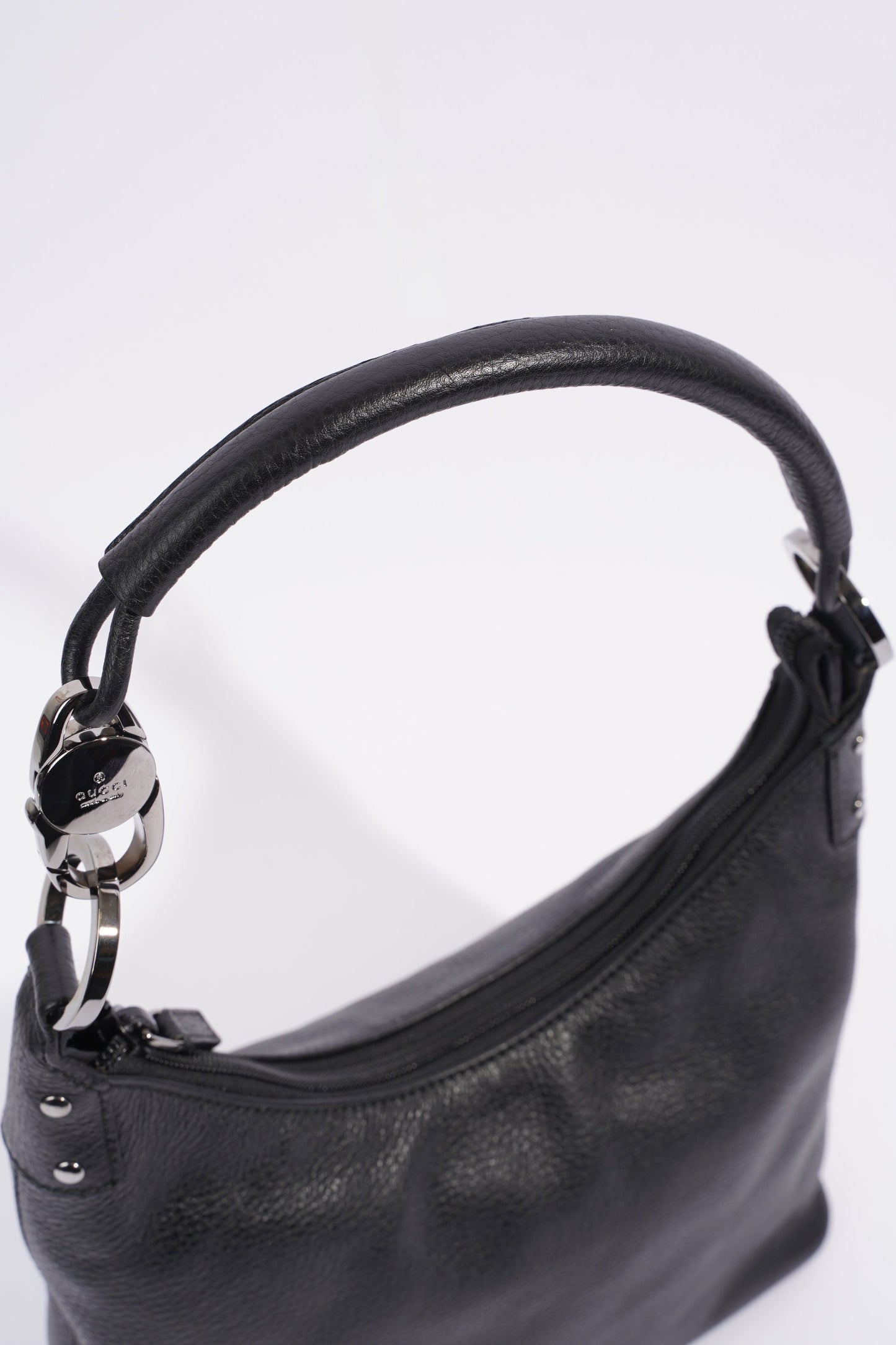 Gucci Hobo Black Grained Leather