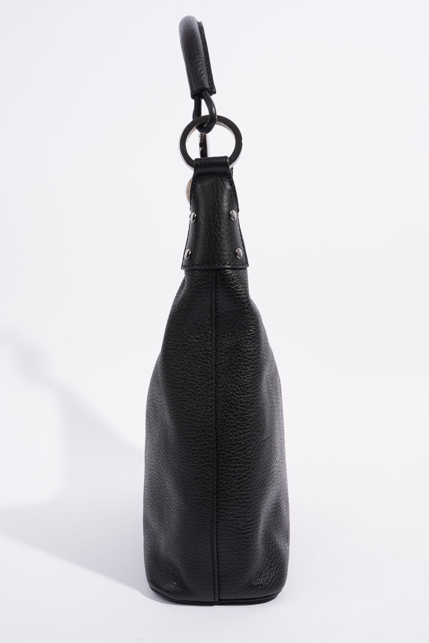 Gucci Hobo Black Grained Leather