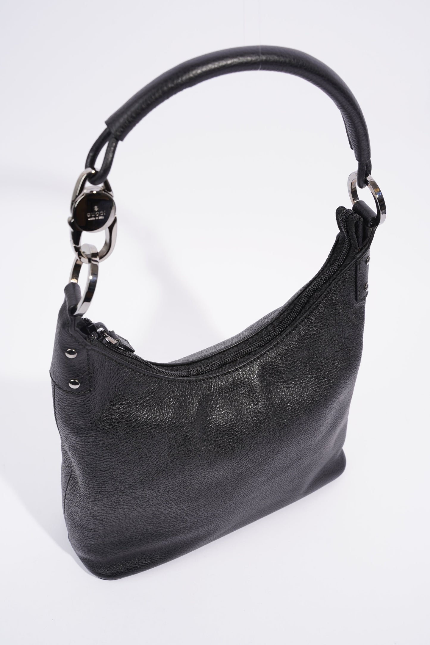 Gucci Hobo Black Grained Leather