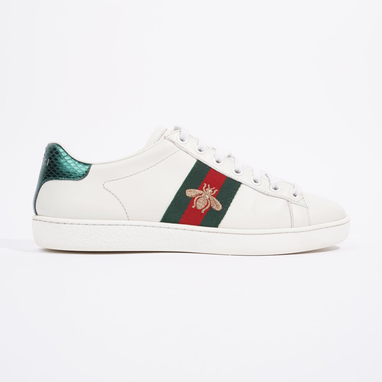Gucci Ace Embroidered Bee White / Red / Green Leather EU 36.5 UK 3.5