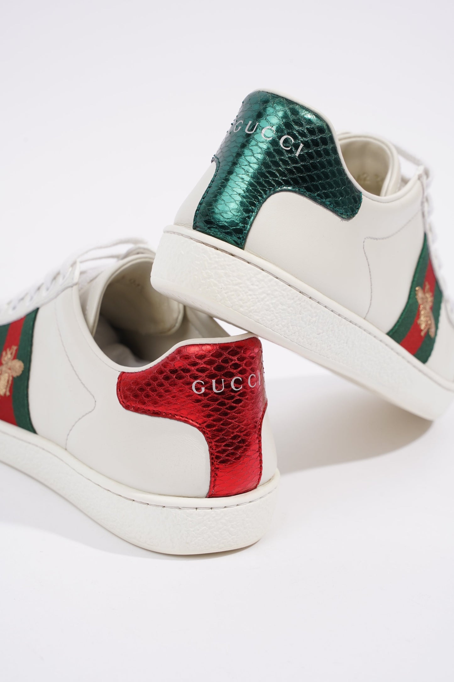 Gucci Ace Embroidered Bee White / Red / Green Leather EU 36.5 UK 3.5
