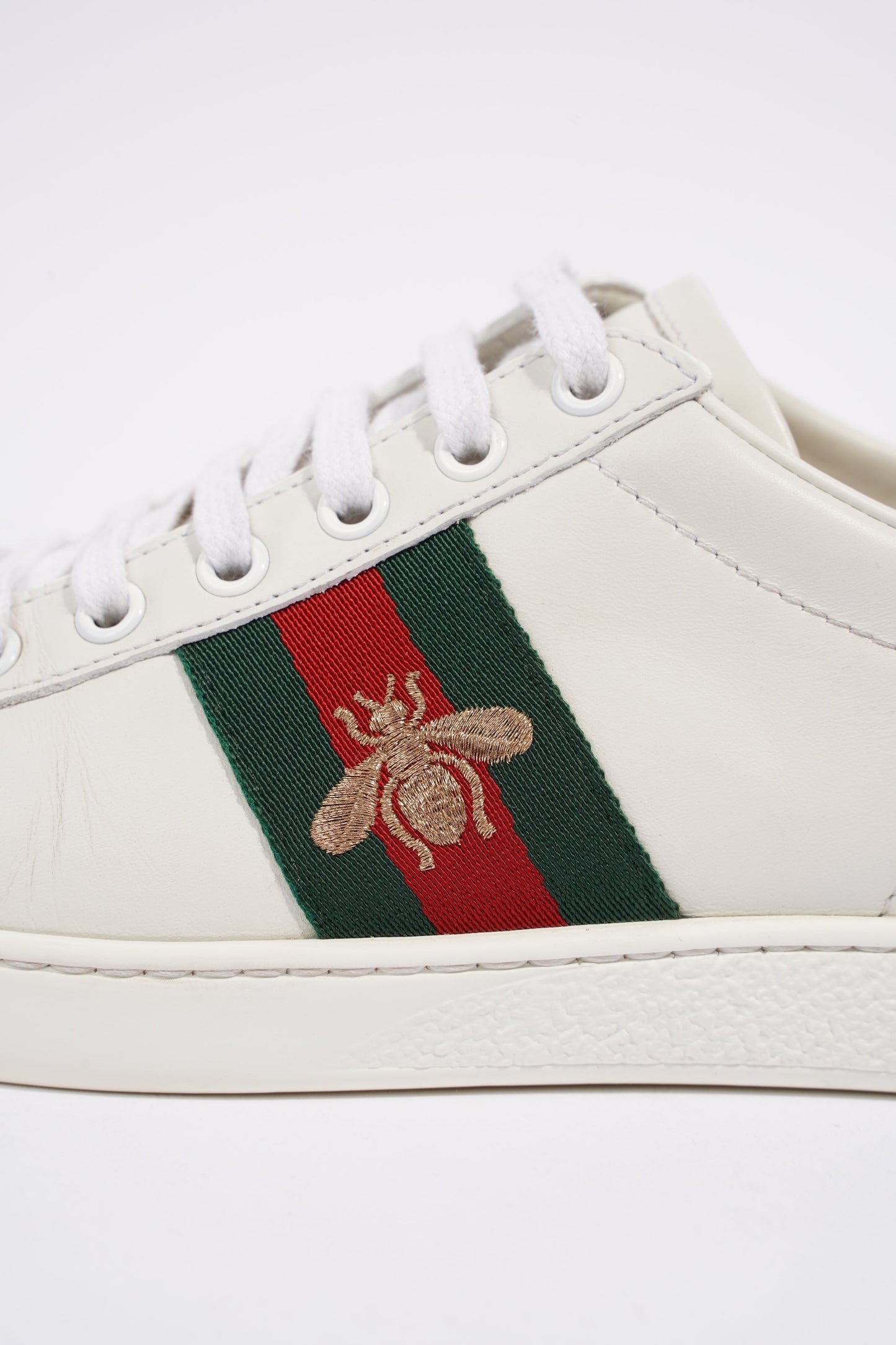 Gucci Ace Embroidered Bee White / Red / Green Leather EU 36.5 UK 3.5