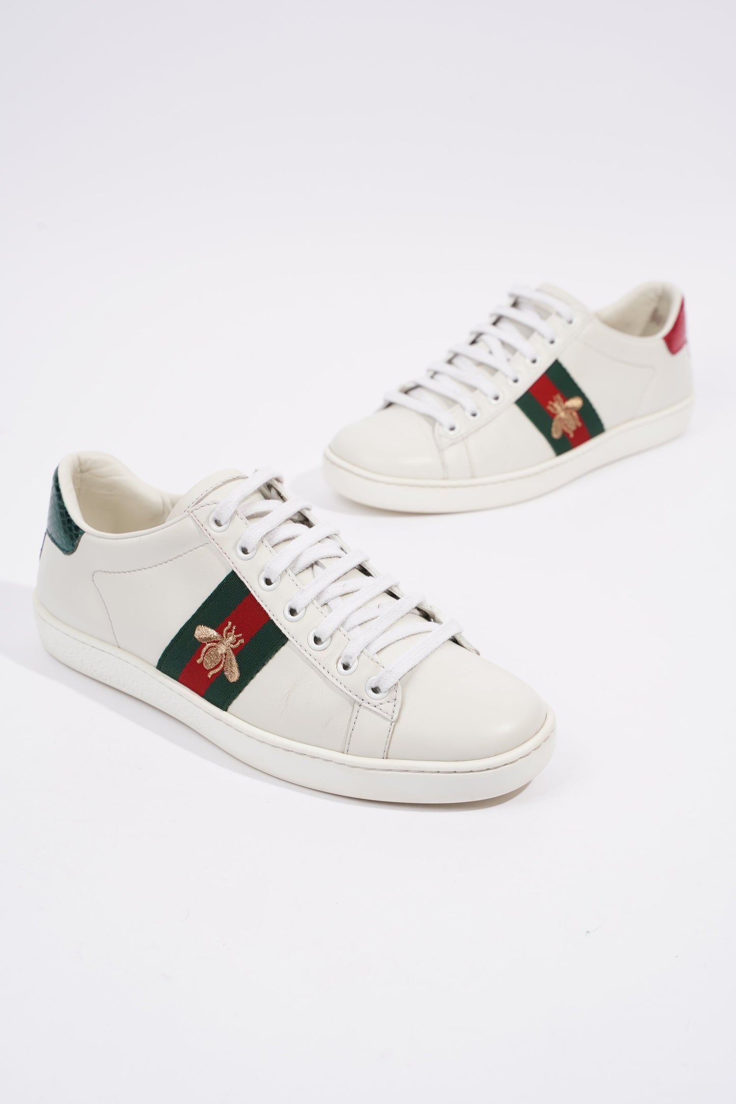 Gucci Ace Embroidered Bee White / Red / Green Leather EU 36.5 UK 3.5