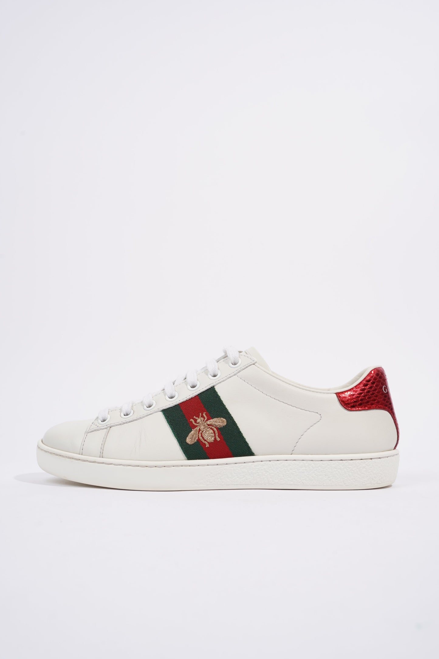 Gucci Ace Embroidered Bee White / Red / Green Leather EU 36.5 UK 3.5
