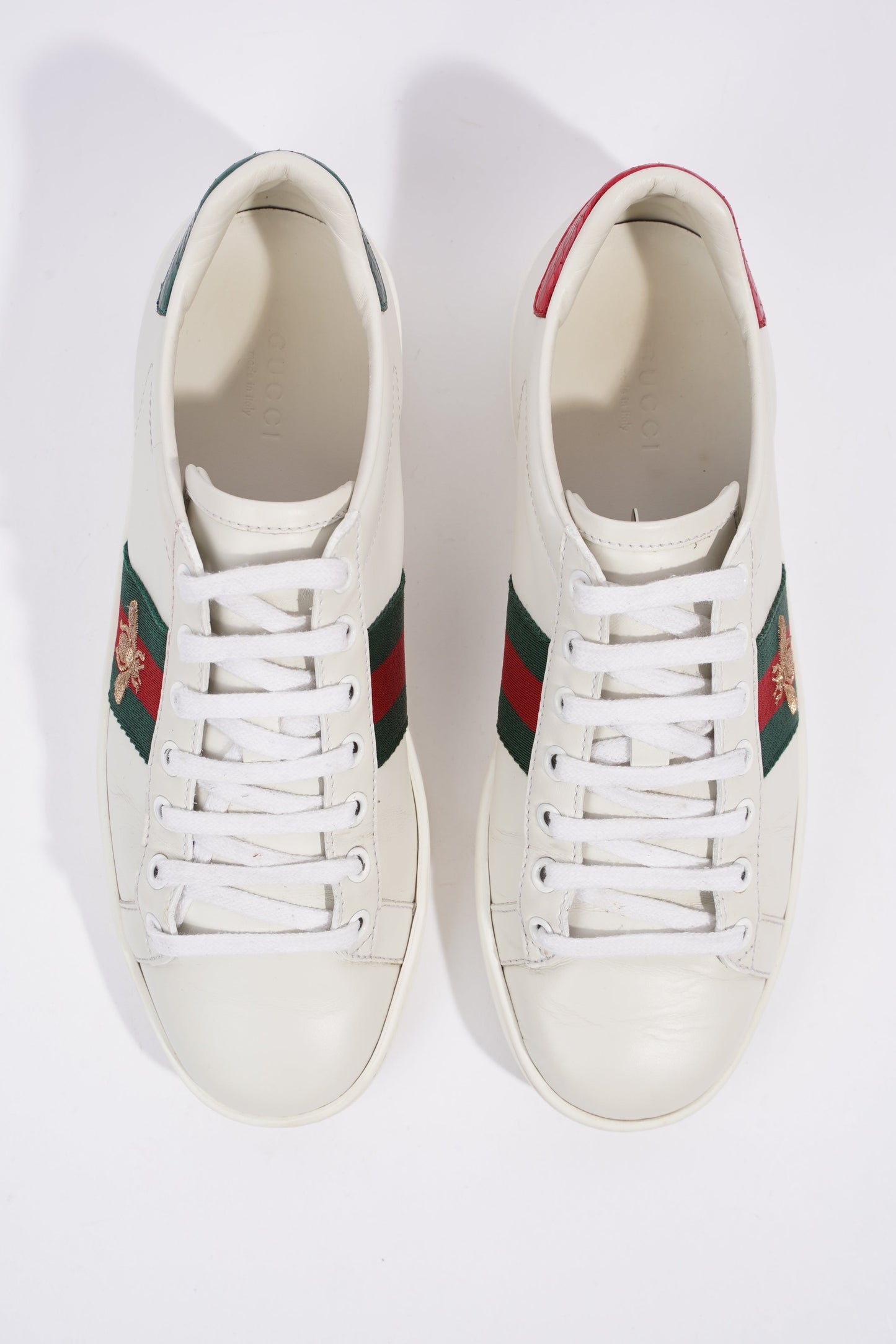 Gucci Ace Embroidered Bee White / Red / Green Leather EU 36.5 UK 3.5
