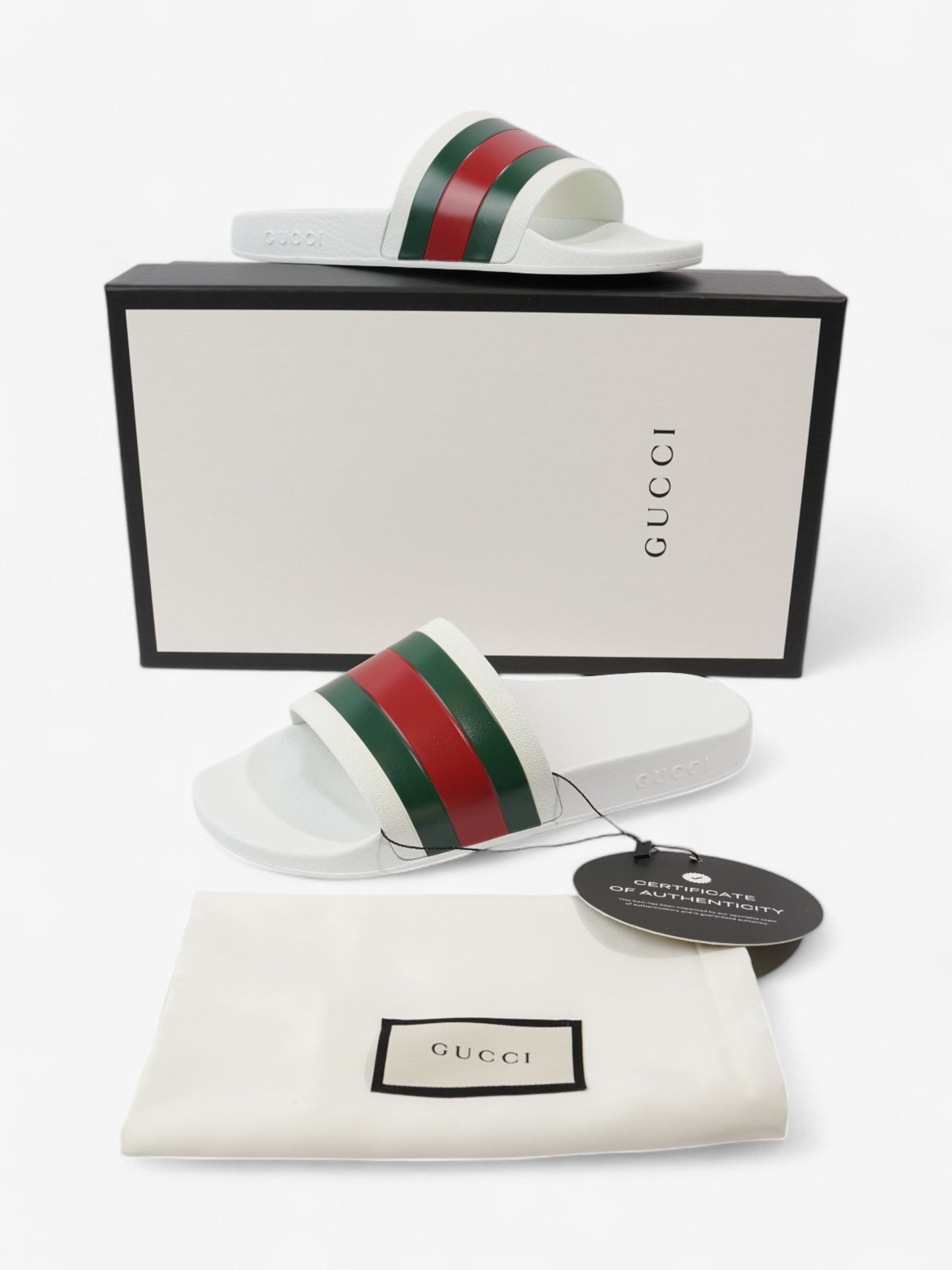 Gucci Gucci Slides White  / Green / Red Rubber EU 42 UK 8