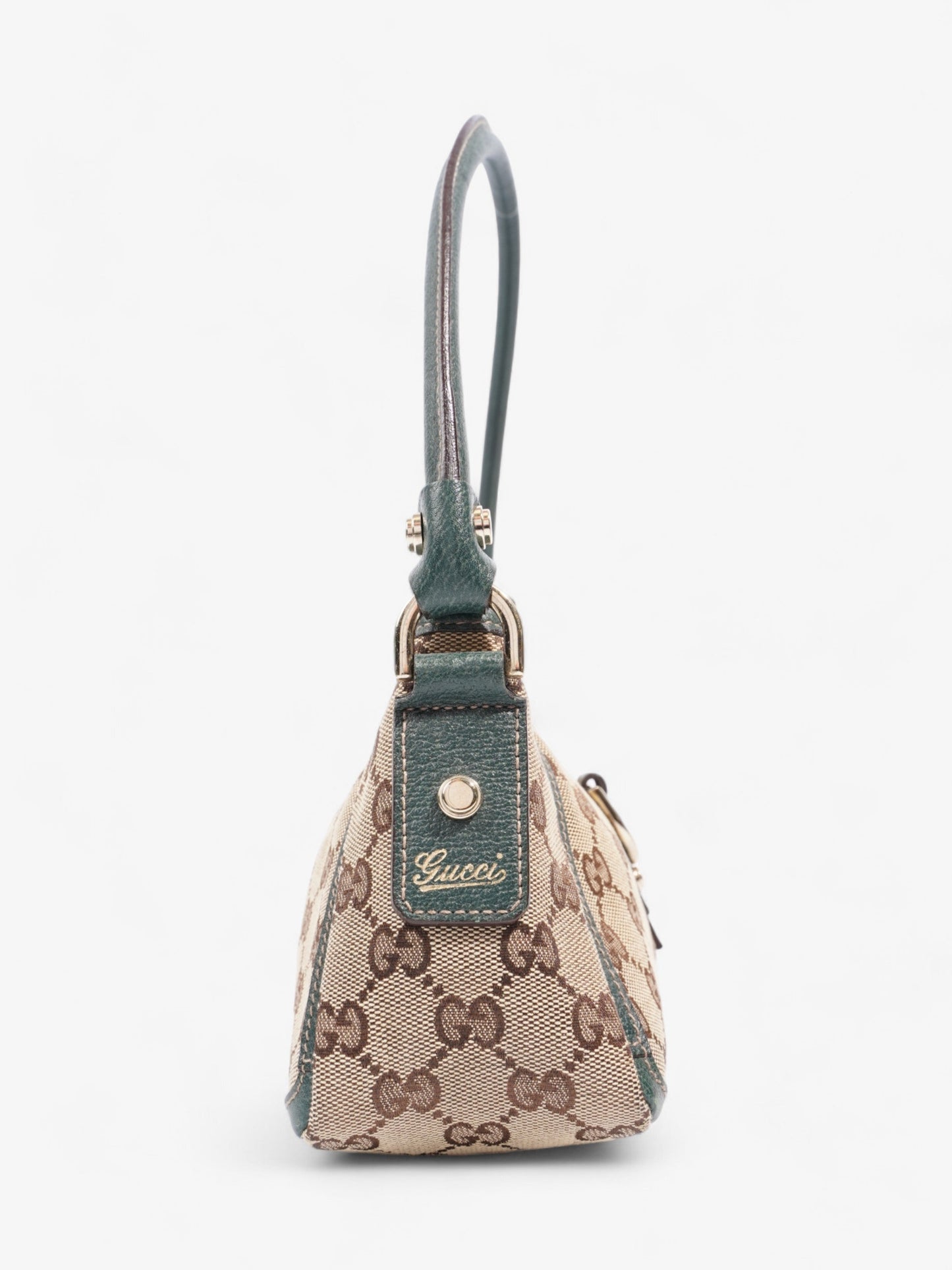 Gucci Abbey D Ring Beige And Ebony GG Supreme / Green Canvas