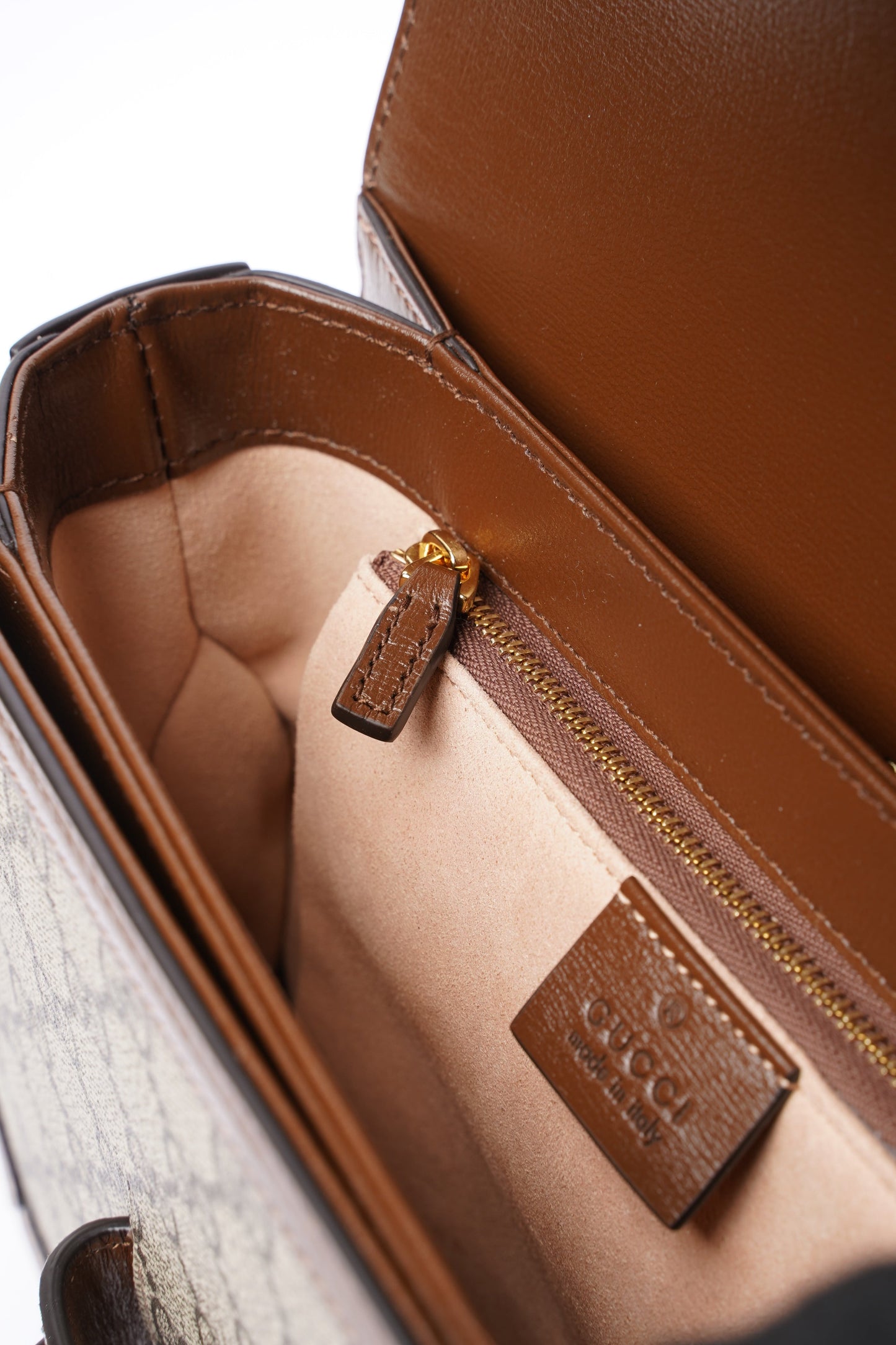 Gucci Horsebit 1955 Shoulder Bag Supreme / Brown Coated Canvas