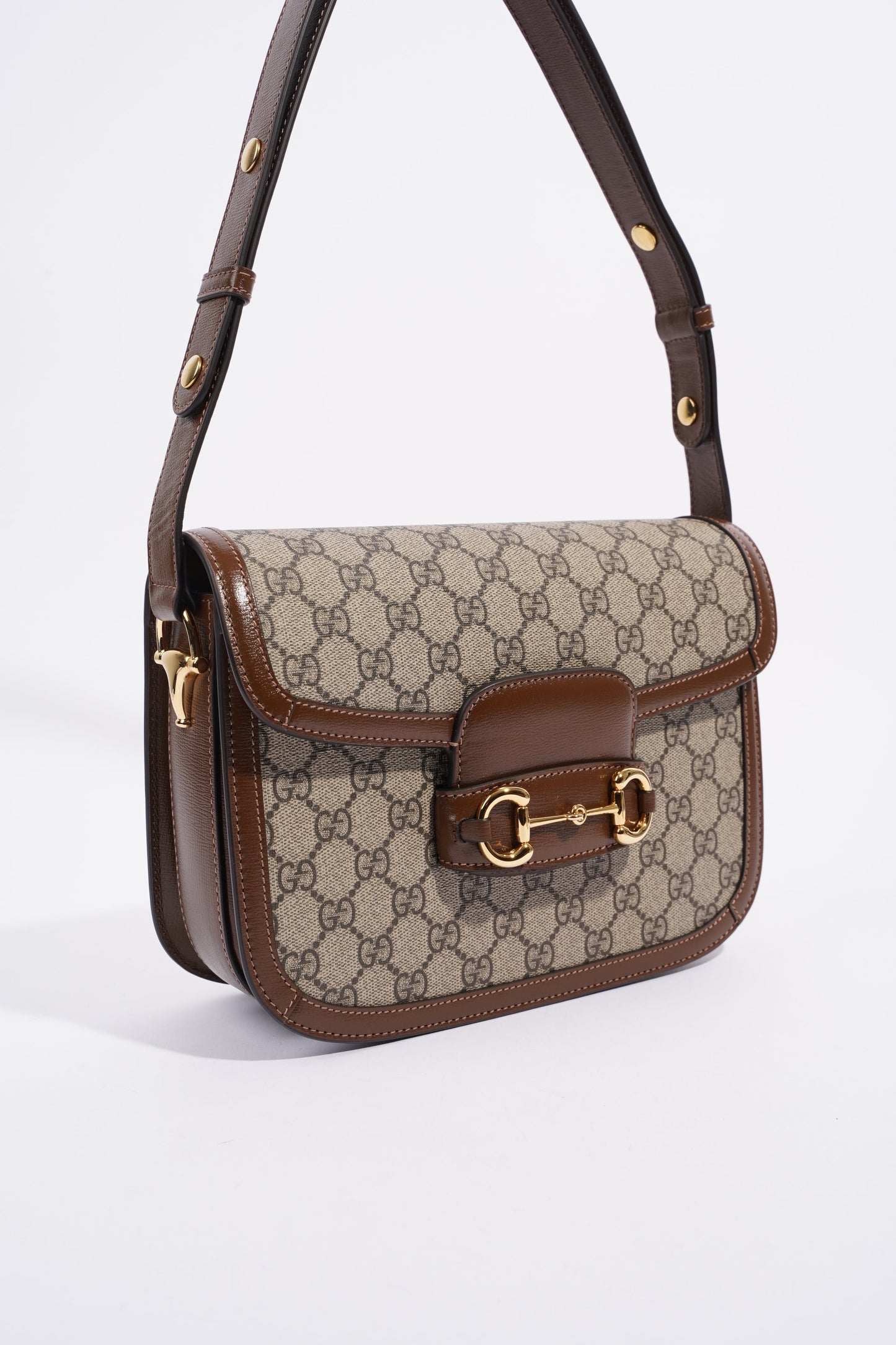Gucci Horsebit 1955 Shoulder Bag Supreme / Brown Coated Canvas