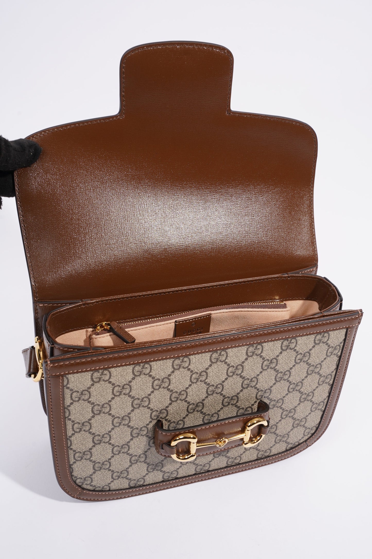 Gucci Horsebit 1955 Shoulder Bag Supreme / Brown Coated Canvas