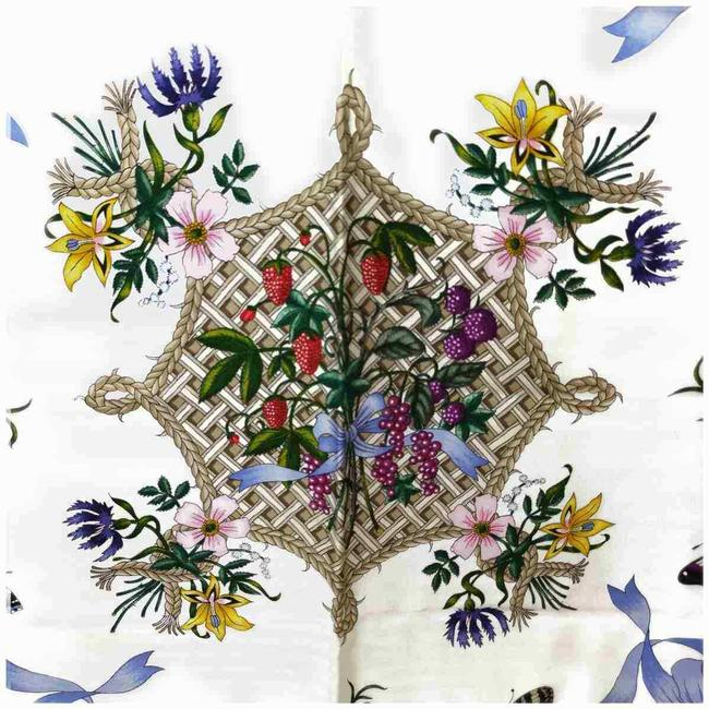 Gucci Colorful Floral Berry Print Extra Large Silk Scarf
