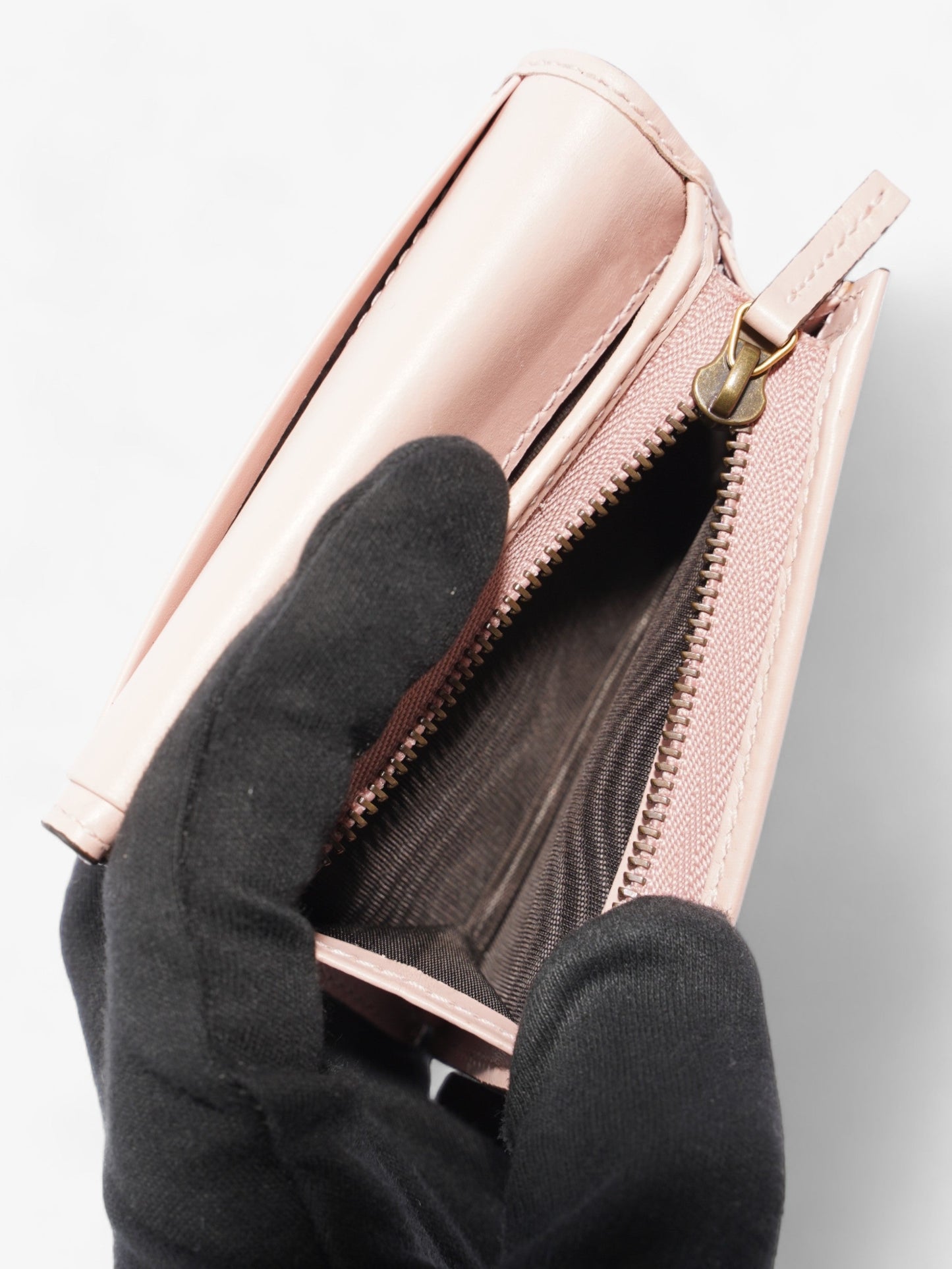 Gucci Signature Crystal Cat Wallet Card Holder Candy Pink Leather
