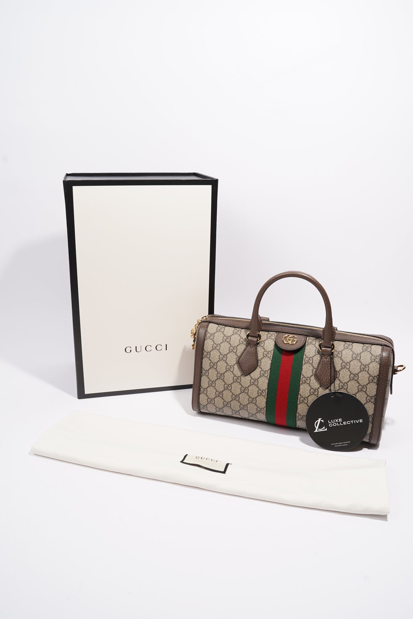 Gucci GG Ophidia Duffle Supreme / Green / Red Coated Canvas