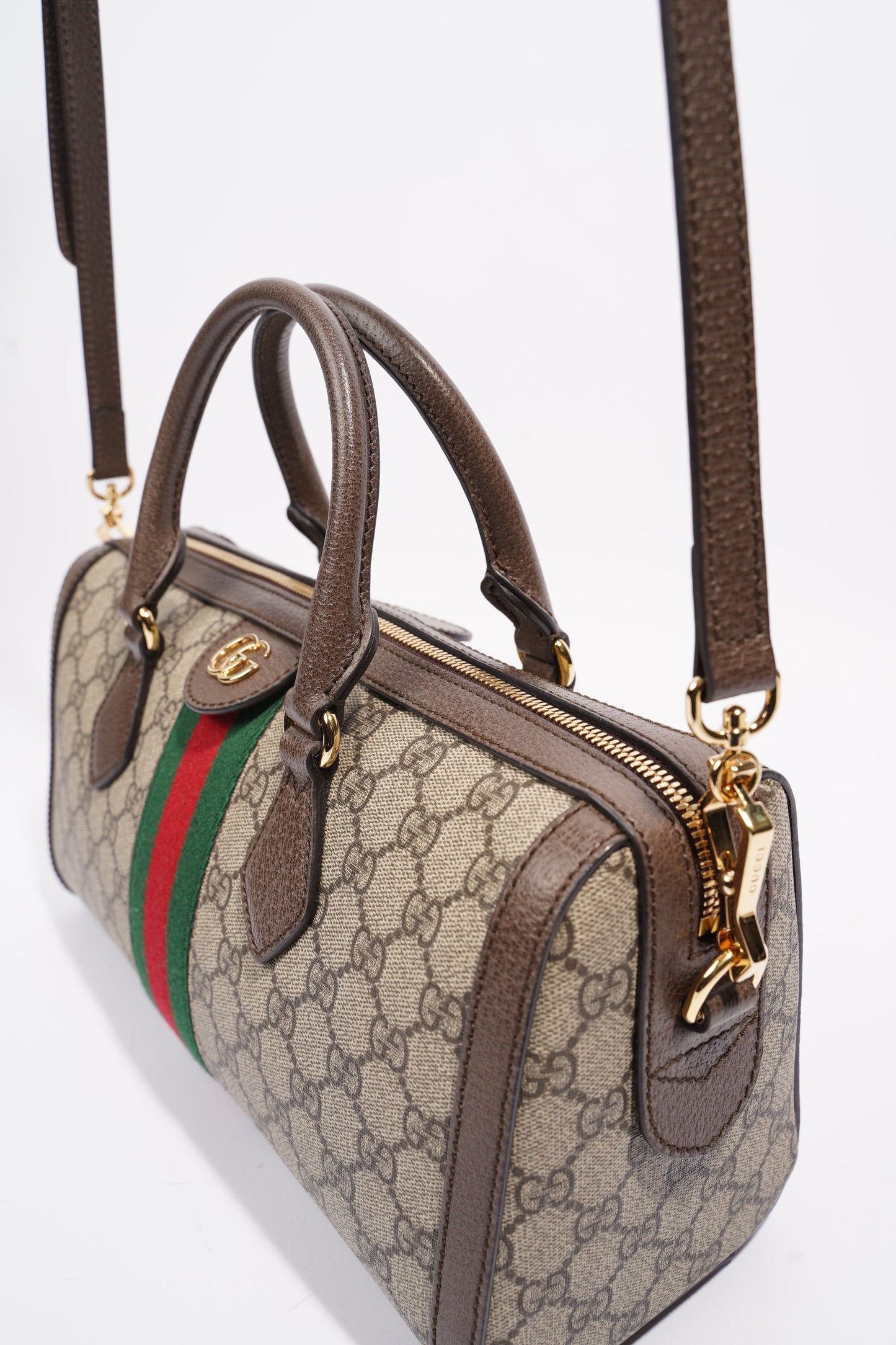 Gucci GG Ophidia Duffle Supreme / Green / Red Coated Canvas