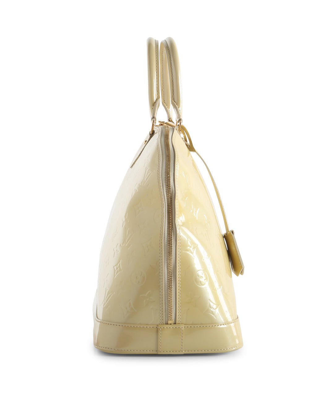 LOUIS VUITTON Cream Monogram Vernis Alma GM Bag