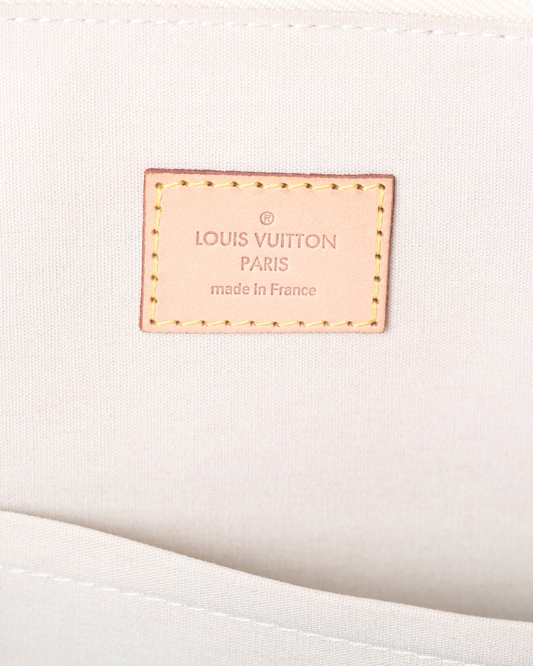 LOUIS VUITTON Cream Monogram Vernis Alma GM Bag