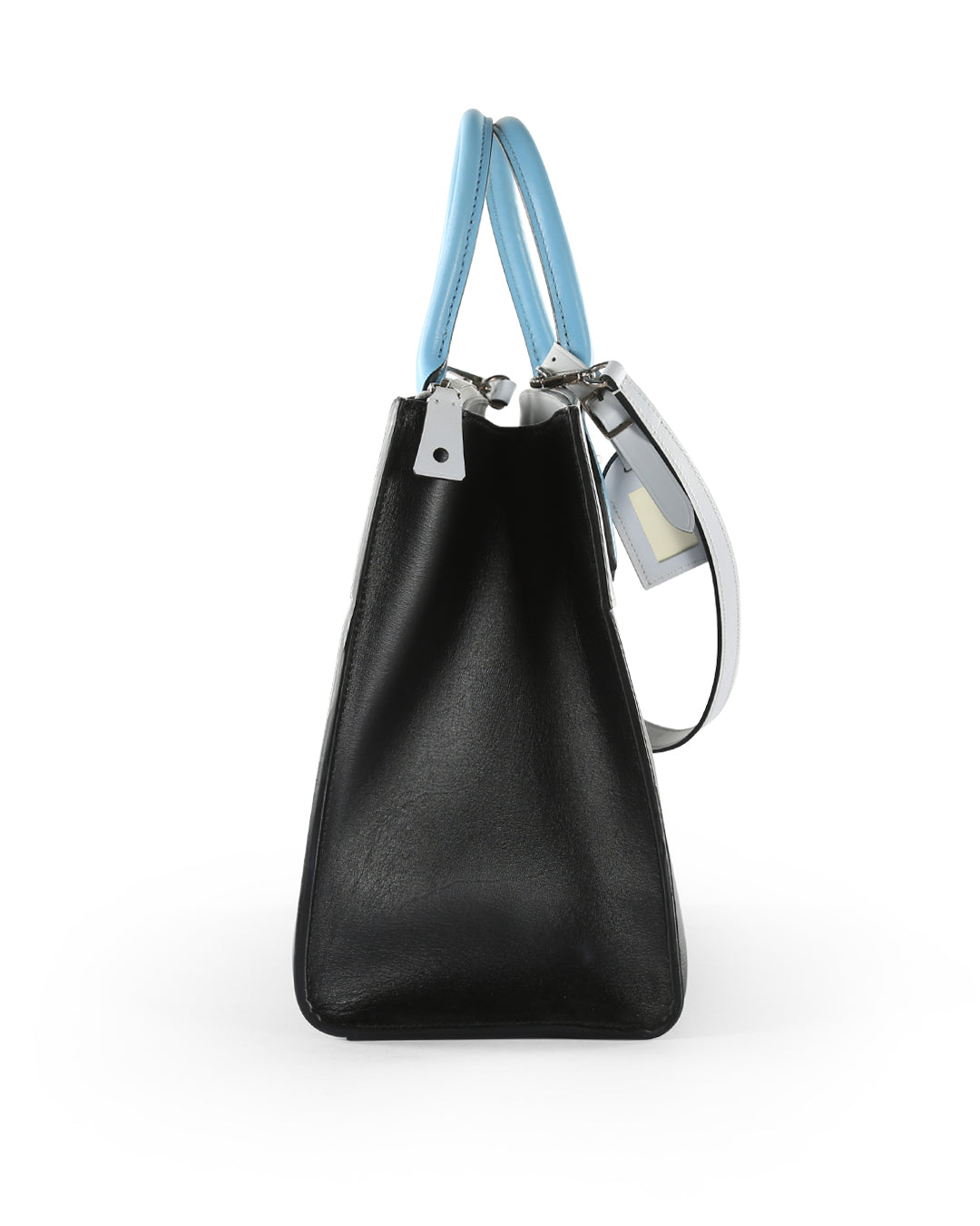 LOUIS VUITTON Black & Blue Calfskin Leather City Steamer MM Bag
