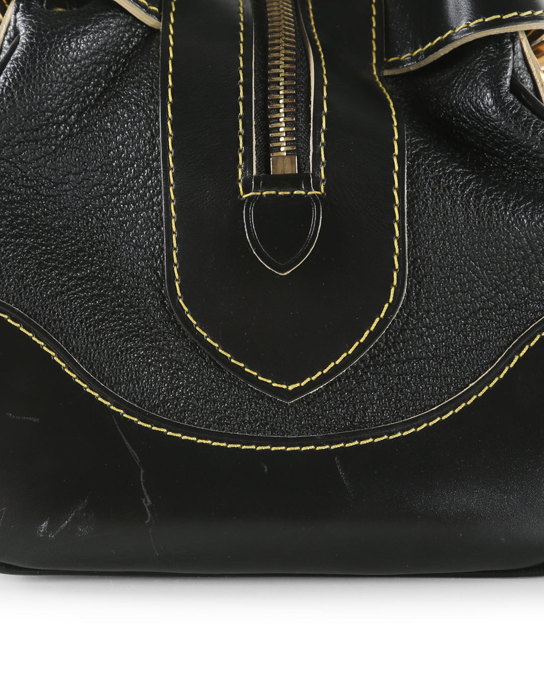 LOUIS VUITTON Black Suhali Leather Le Radieux Shoulder Bag