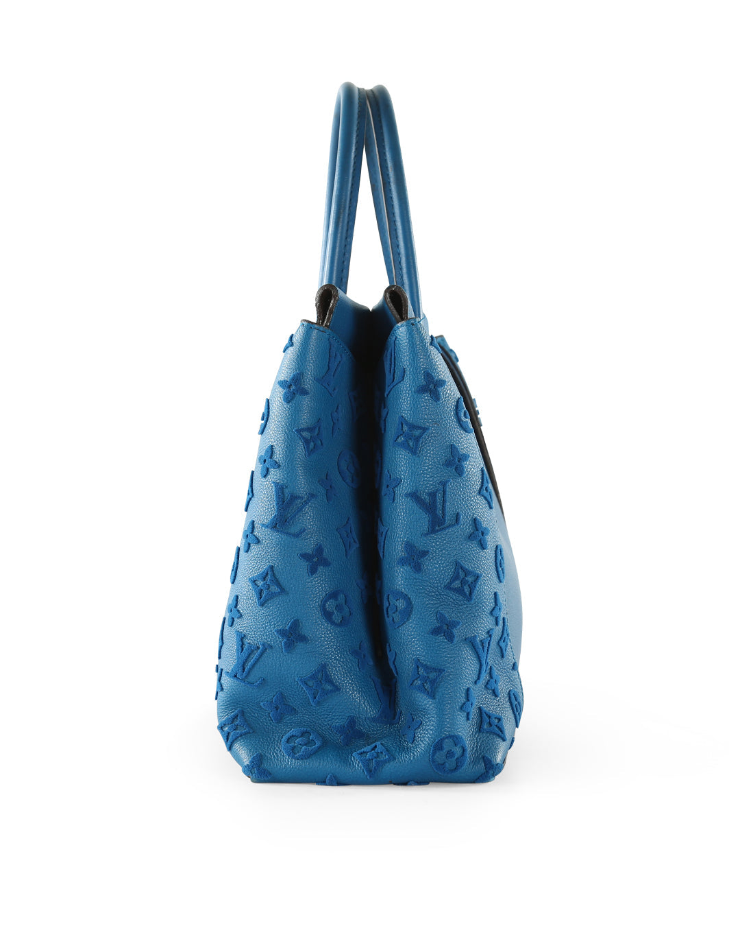 LOUIS VUITTON Blue Leather W GM Bag