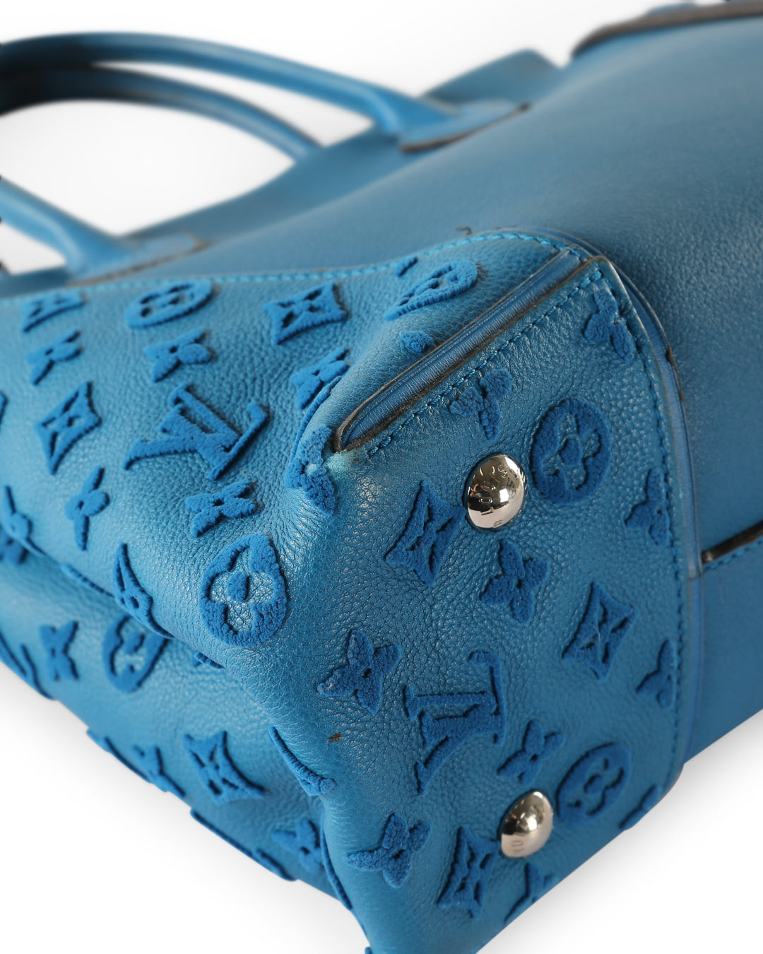 LOUIS VUITTON Blue Leather W GM Bag