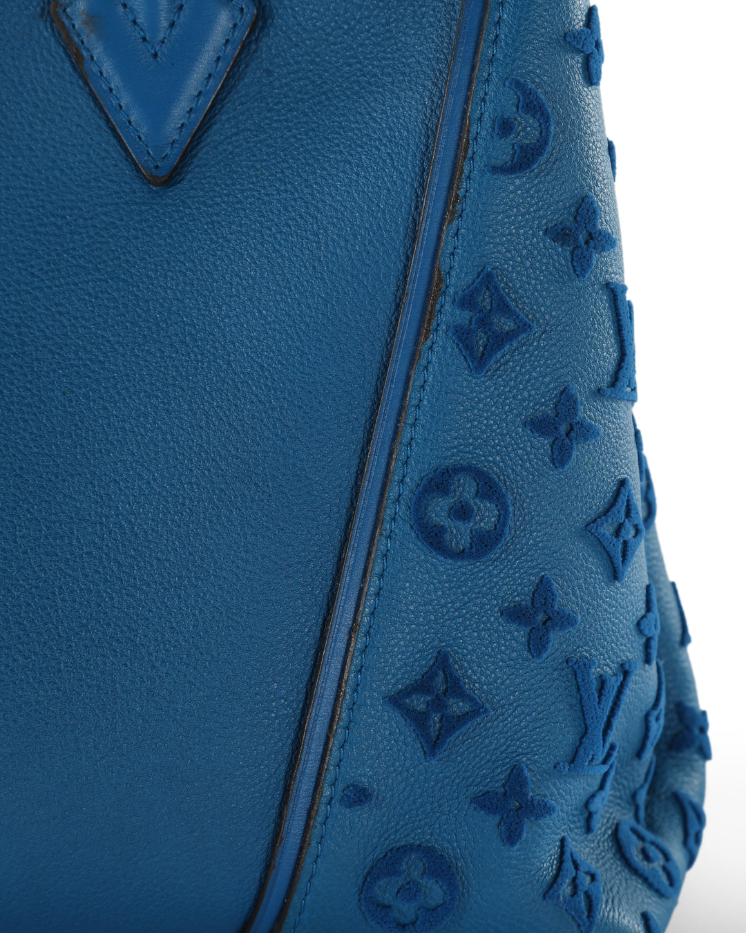 LOUIS VUITTON Blue Leather W GM Bag