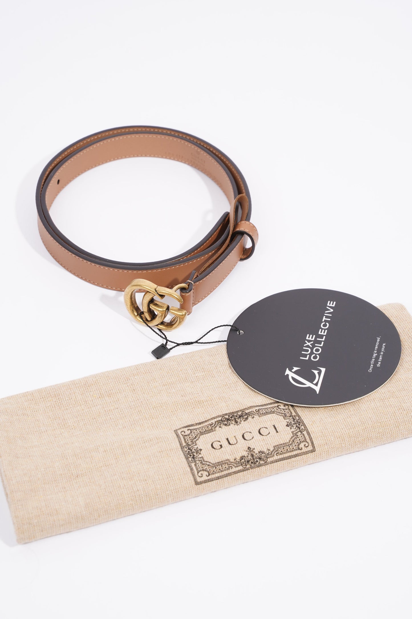 Gucci Marmont Belt Tan Leather 75cm 30"
