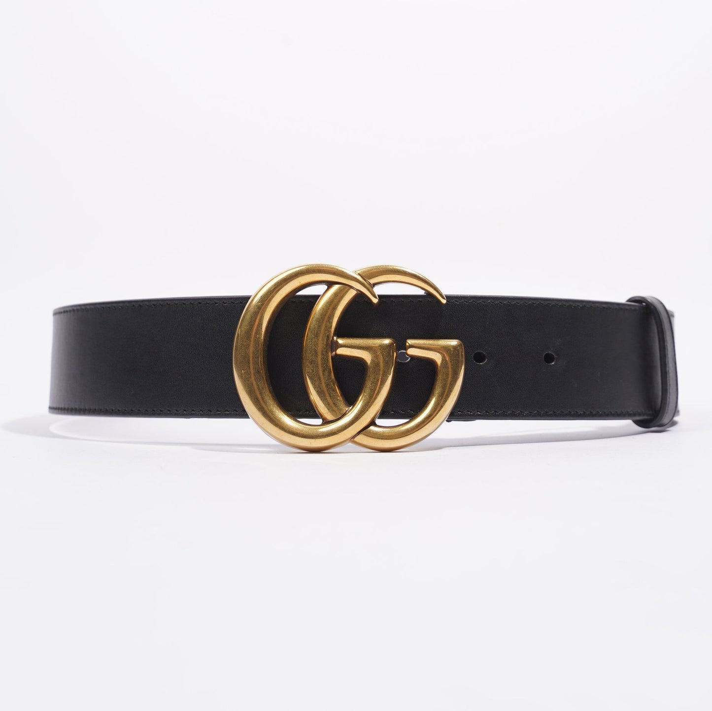 Gucci Marmont GG Belt Black / Gold Leather 75cm / 30"