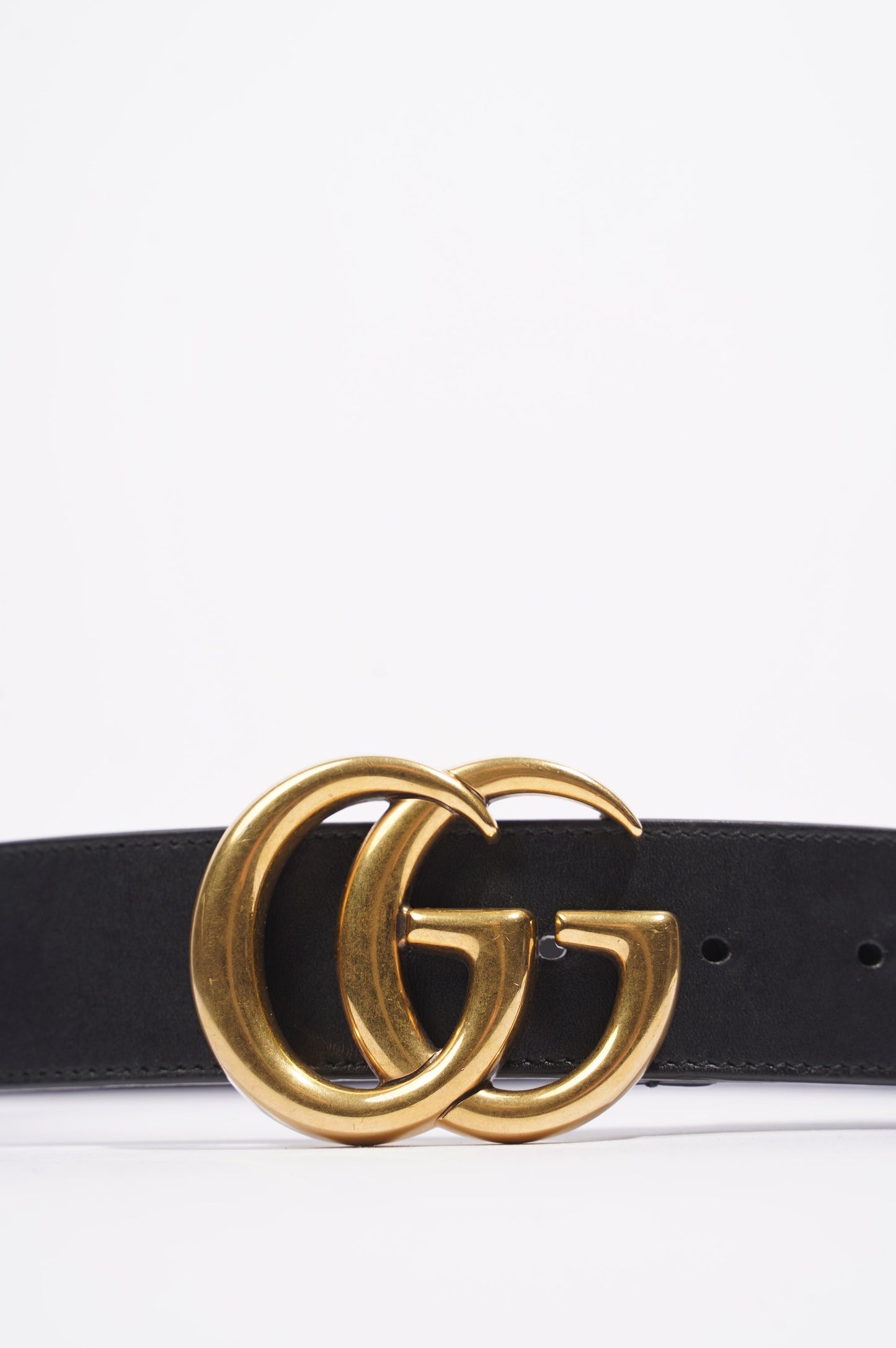 Gucci Marmont GG Belt Black / Gold Leather 75cm / 30"