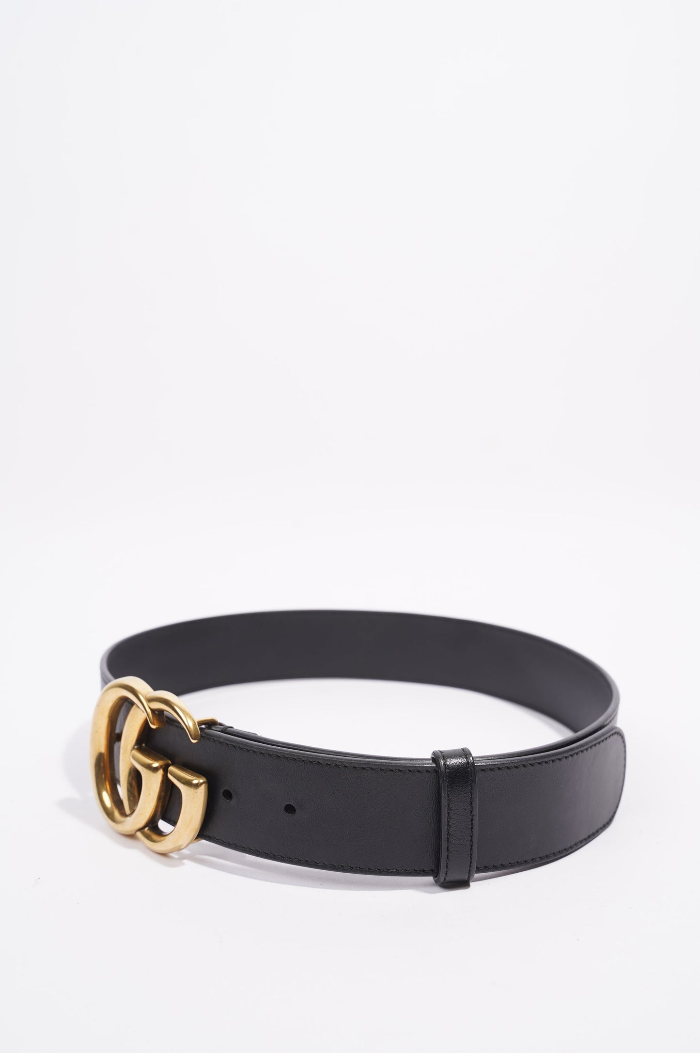 Gucci Marmont GG Belt Black / Gold Leather 75cm / 30"
