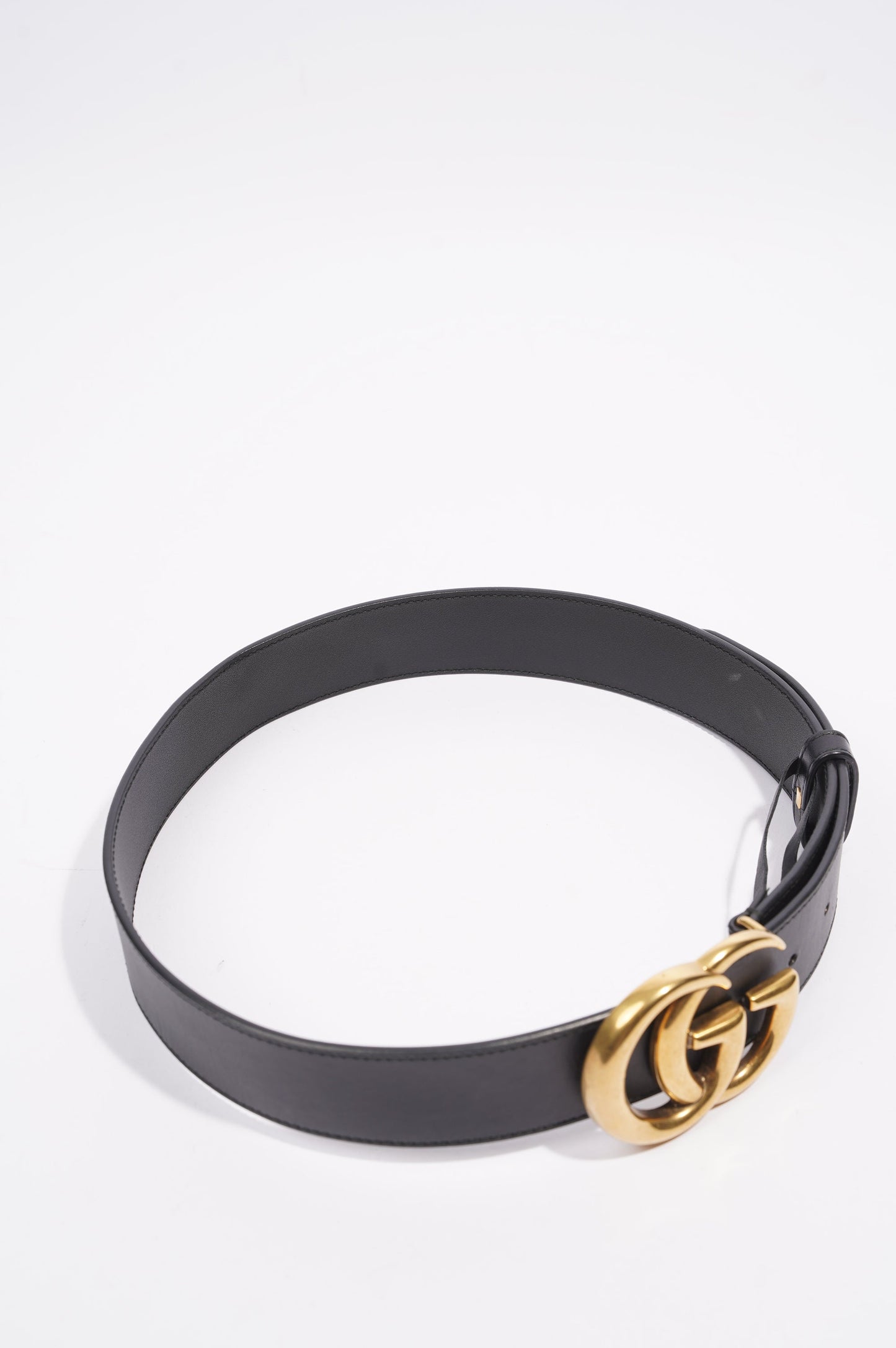 Gucci Marmont GG Belt Black / Gold Leather 75cm / 30"