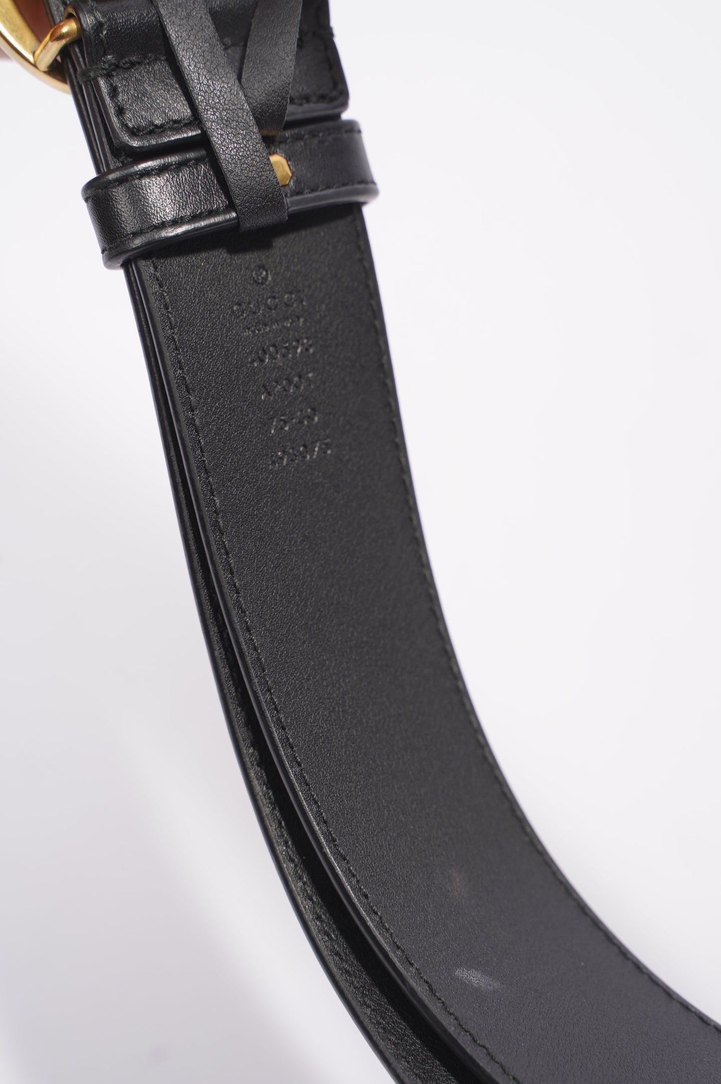 Gucci Marmont GG Belt Black / Gold Leather 75cm / 30"
