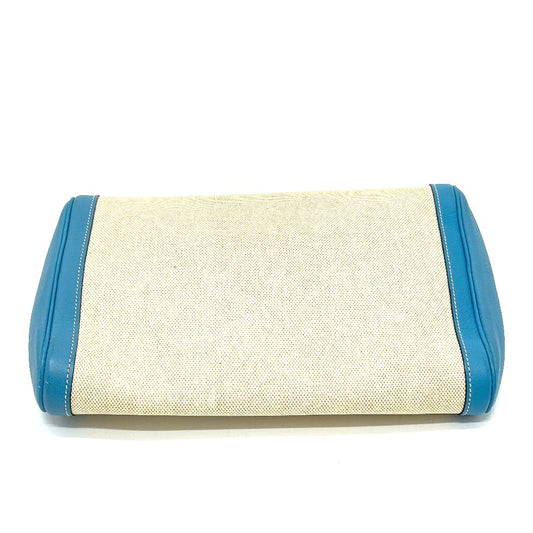 HERMES Clutch bag Toile Ash / Taurillon Clemence blue Equi Pouch Women Used