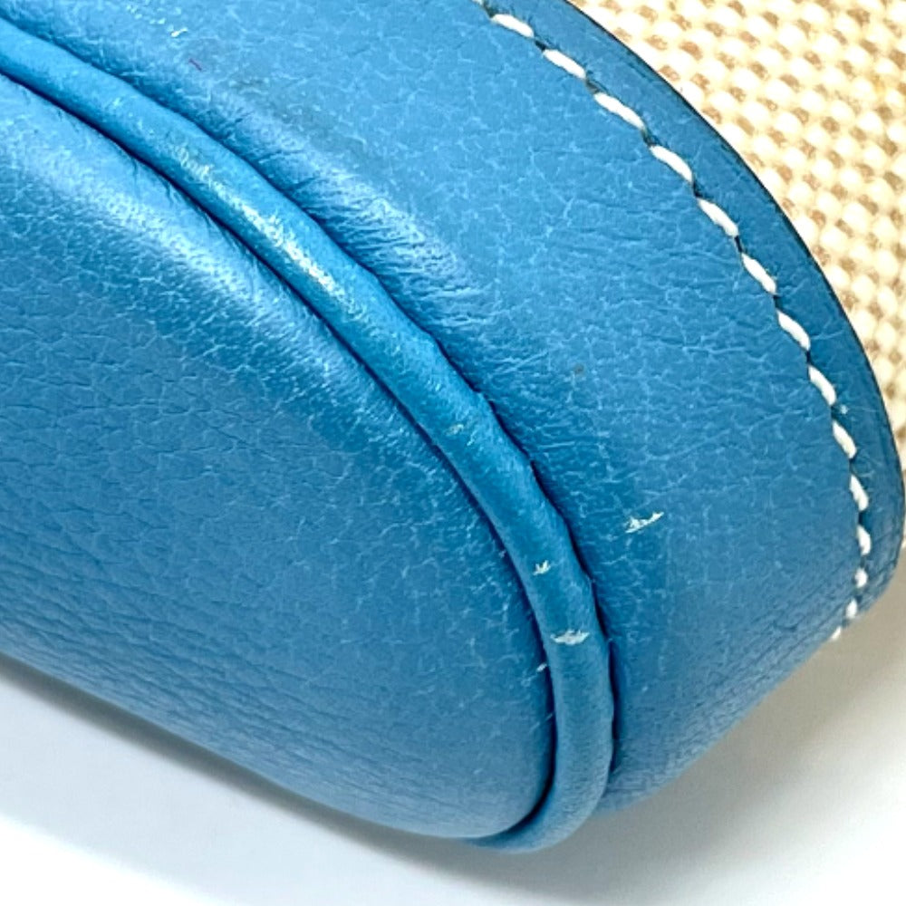 HERMES Clutch bag Toile Ash / Taurillon Clemence blue Equi Pouch Women Used