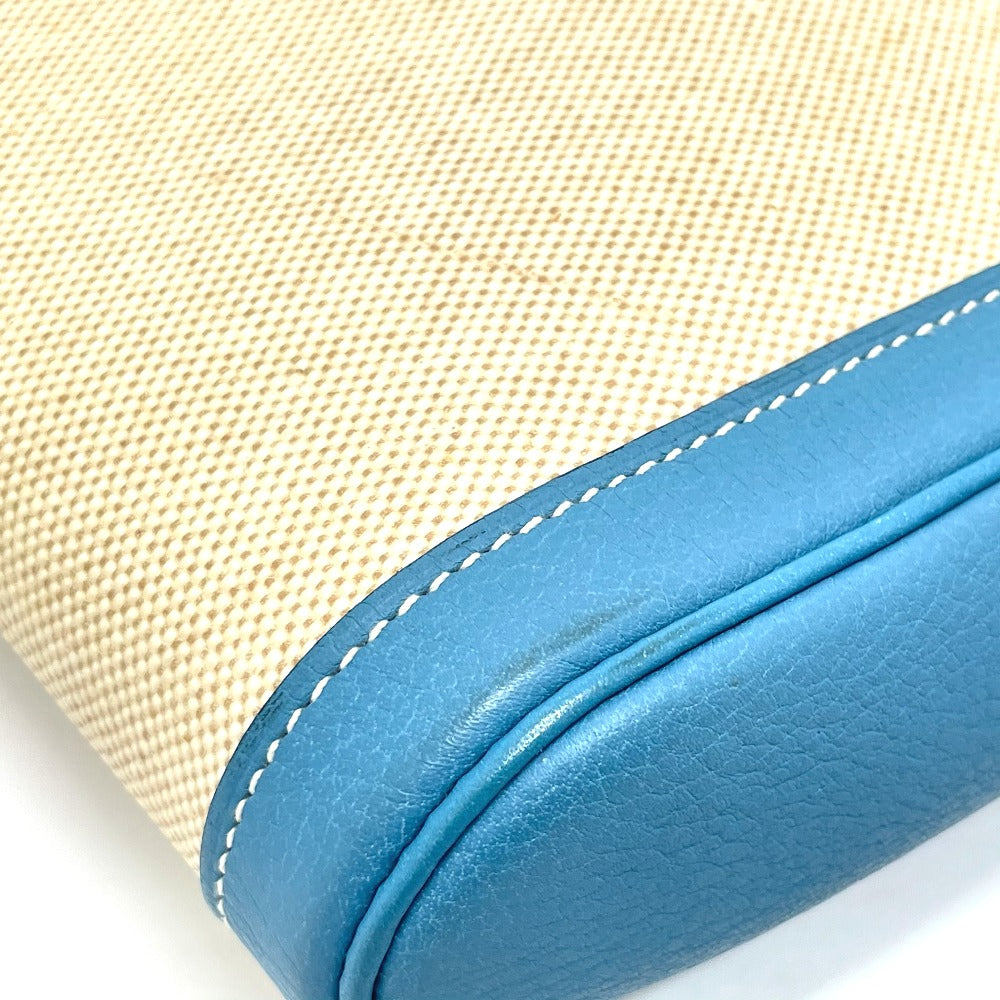 HERMES Clutch bag Toile Ash / Taurillon Clemence blue Equi Pouch Women Used