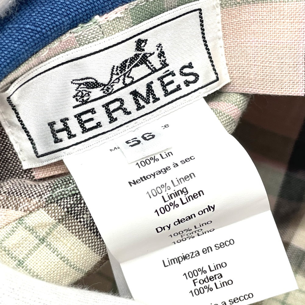 HERMES hat hemp blue Casquette Women 56 Used