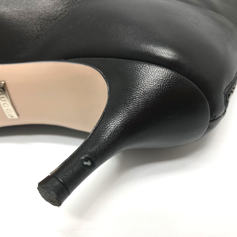 GUCCI boots 452915 leather Red x black shoes King Snake Women 35.5 Used
