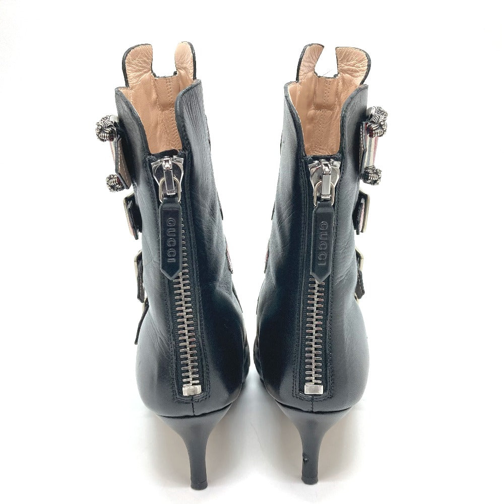 GUCCI boots 452915 leather Red x black shoes King Snake Women 35.5 Used
