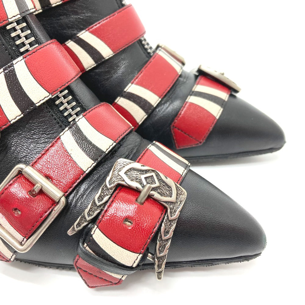 GUCCI boots 452915 leather Red x black shoes King Snake Women 35.5 Used