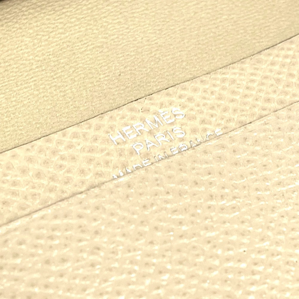 HERMES Card Case Epsom beige Two fold Bean mini unisex(Unisex) Used