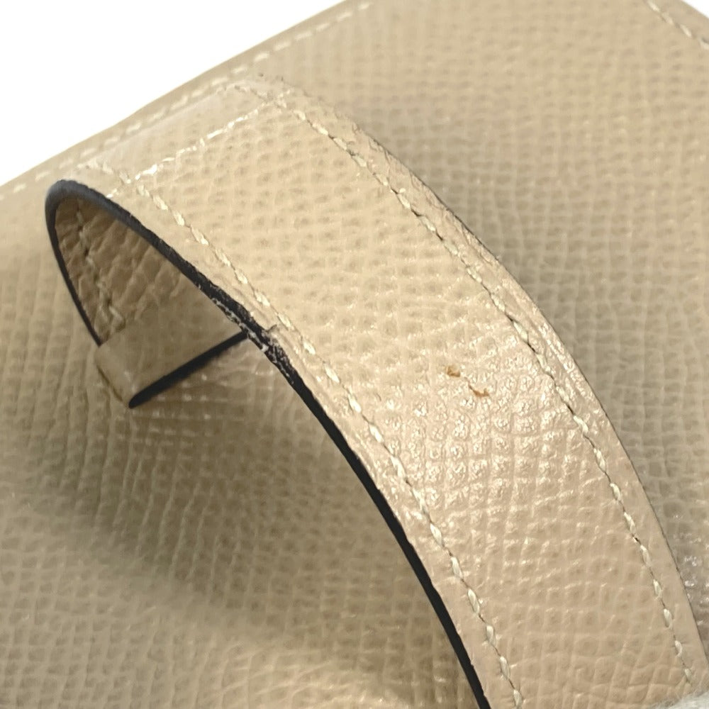 HERMES Card Case Epsom beige Two fold Bean mini unisex(Unisex) Used
