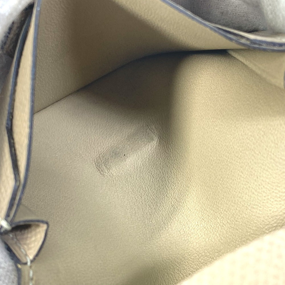 HERMES Card Case Epsom beige Two fold Bean mini unisex(Unisex) Used